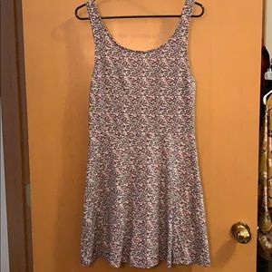 Floral cotton dress with open crisscross back